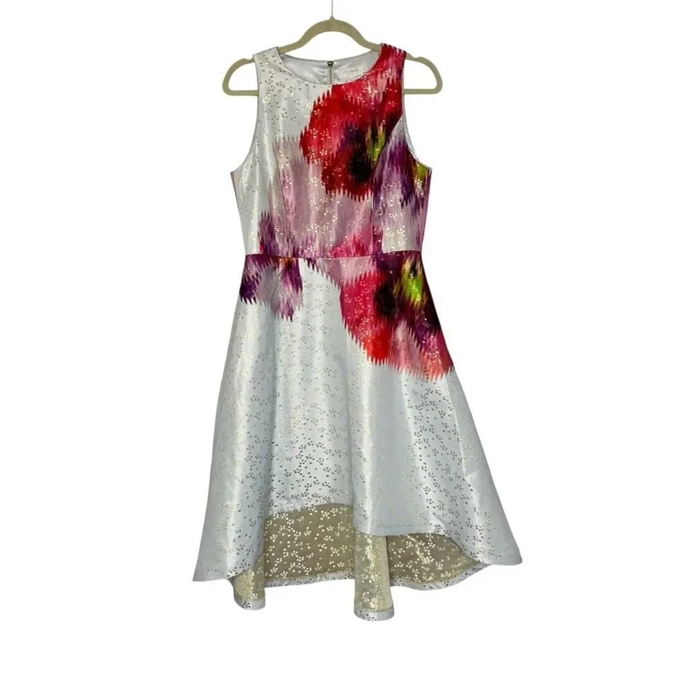 Ted Baker Jenn Expressive Pansy Jacquard Floral Midi Dress| Size 8 - Picture 4 of 10